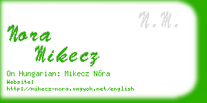 nora mikecz business card